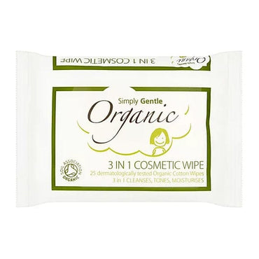 Simply Gentle Cosmetic Wipe 3 in 1 Cleanses, Tones, Moisturises 25